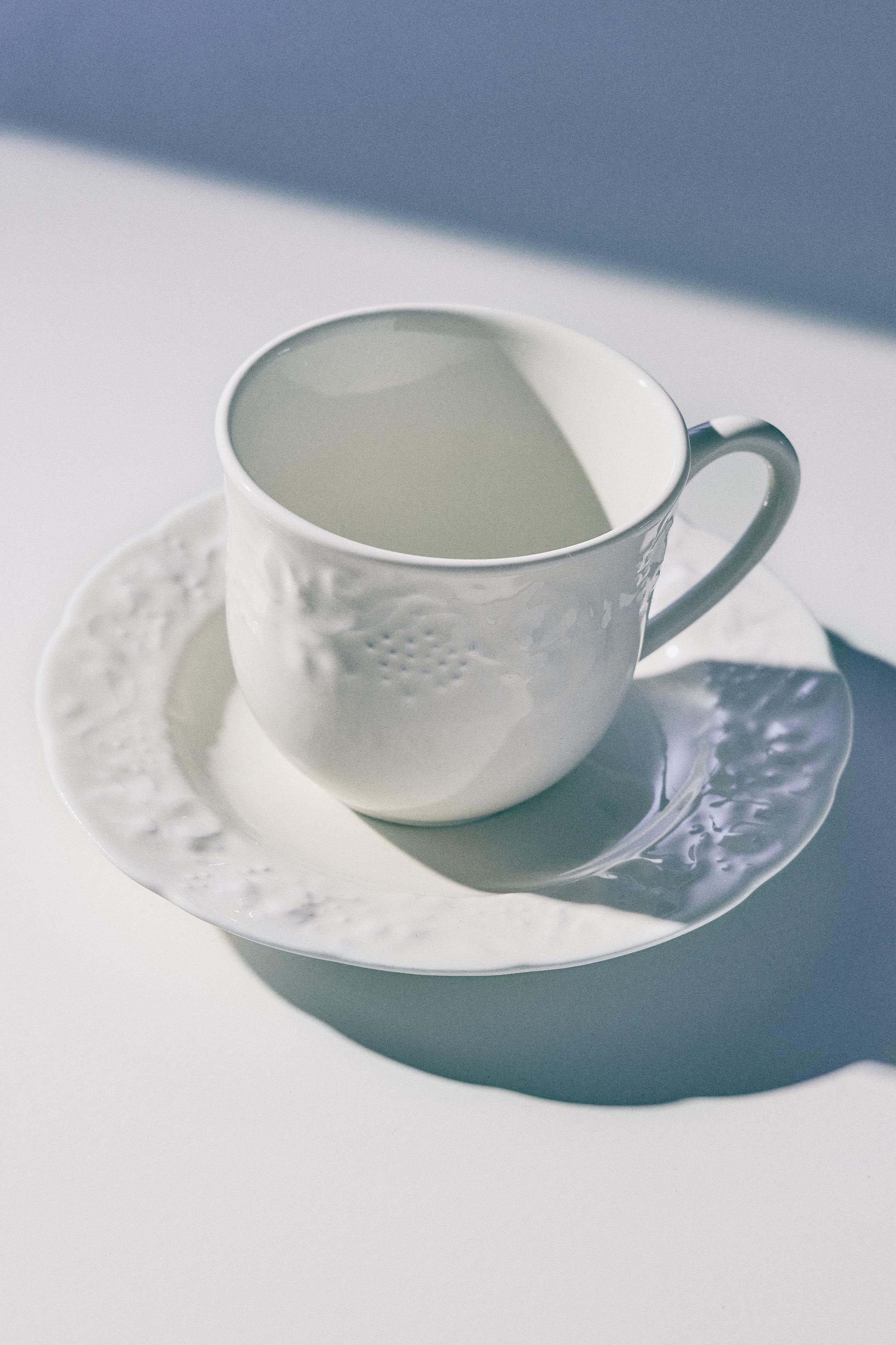 TASSE À CAFÉ AVEC SOUCOUPE PORCELAINE RAISIN